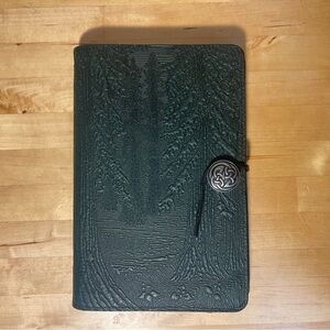 Oberon Design Embossed Leather Journal: Evergreen Forest